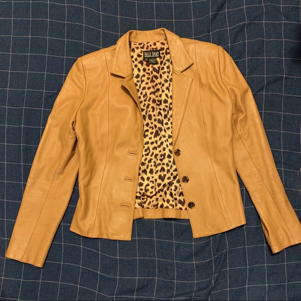 Belle Sport Came Leather Jacket size S